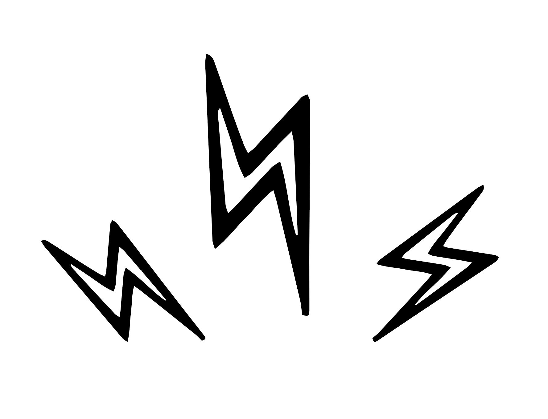 Three black thunderbolts