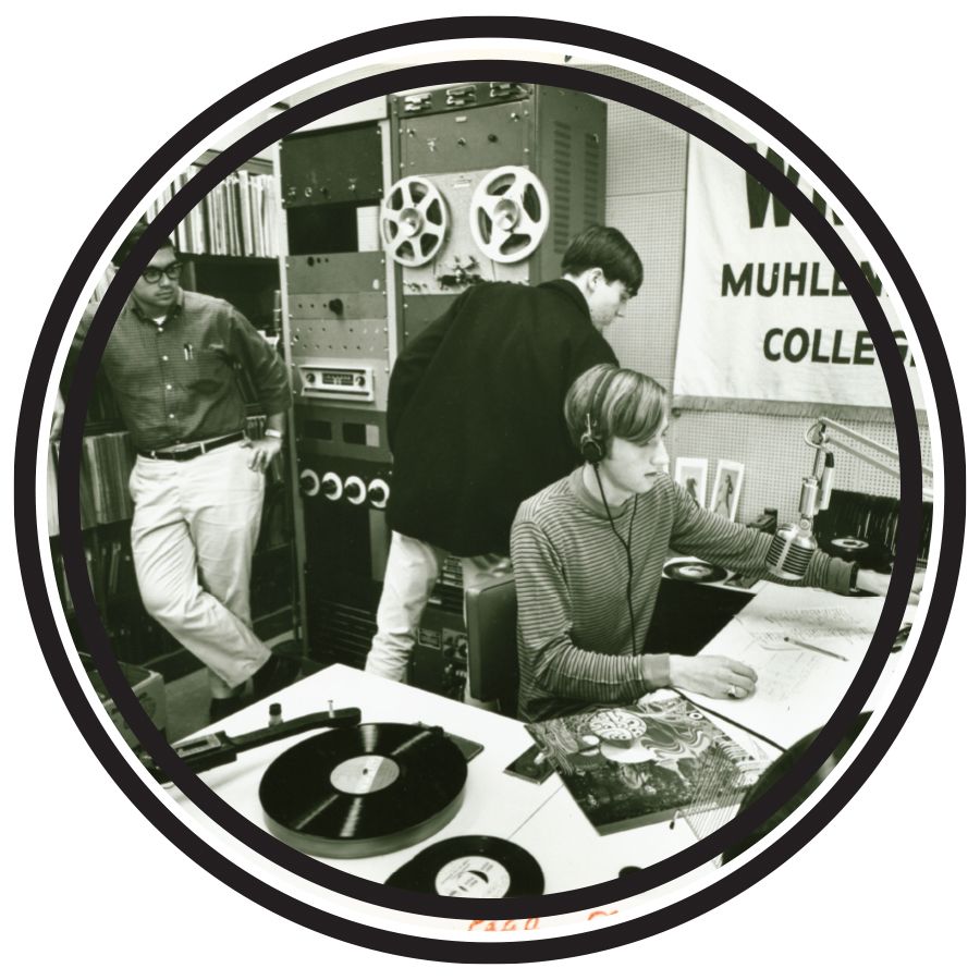An archival publicity image of WMUH from the 1960s or 1970s.